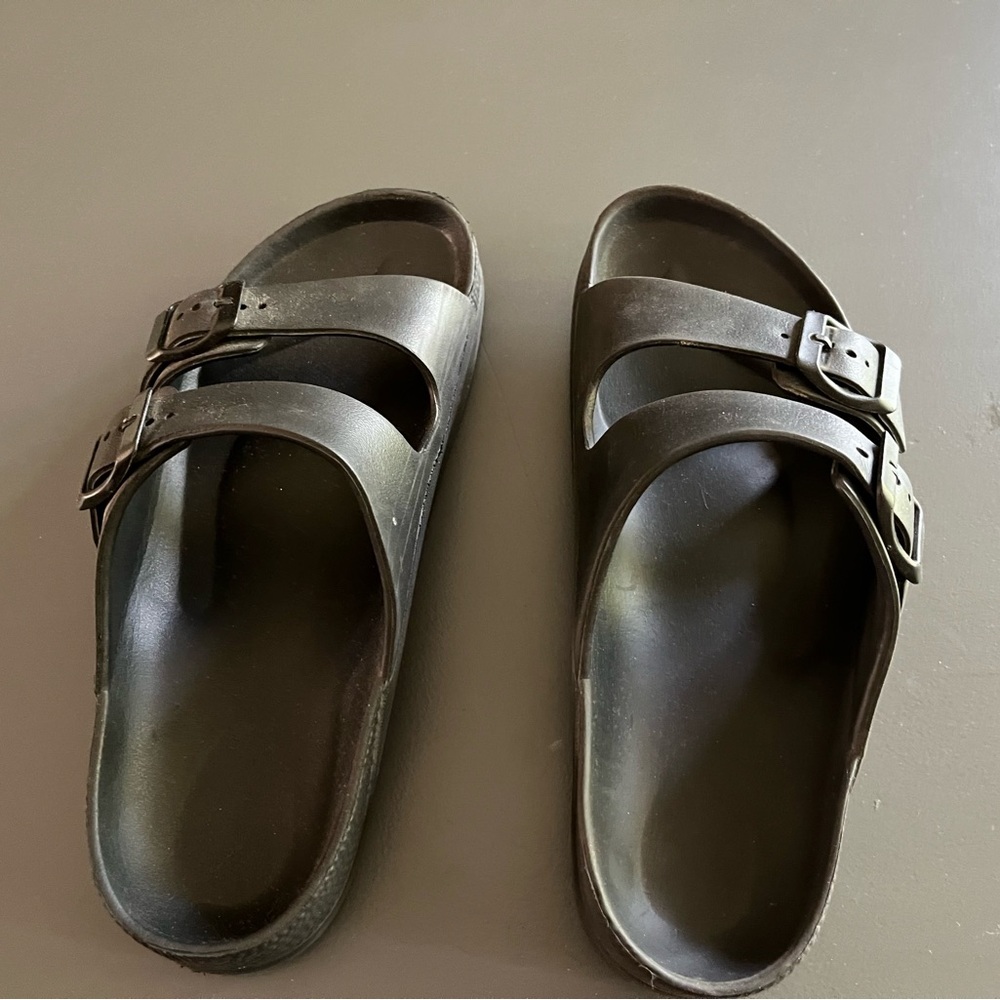 Black Double Strap Sandals